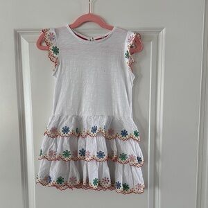Boden White Embroidered Dress - sz 3-4Y